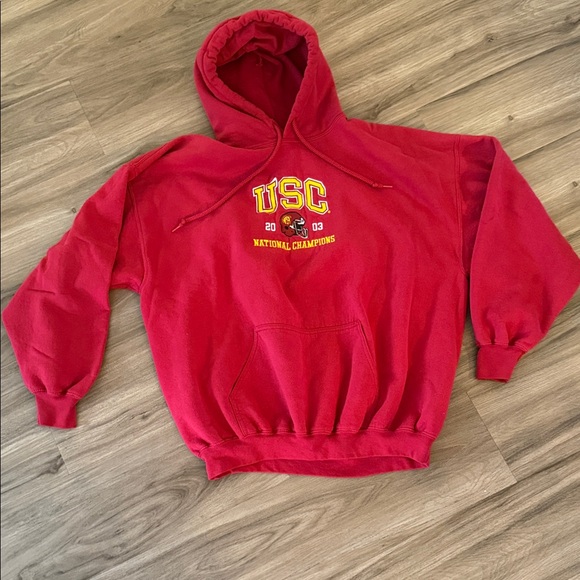 USC Team Trojan XXL Red 2003 Football National Champions Hoodie Sweatshirt